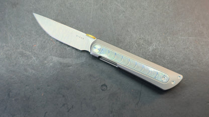Kizer Quoll Folding Knife Titanium/Damascus Handle S45VN Blade