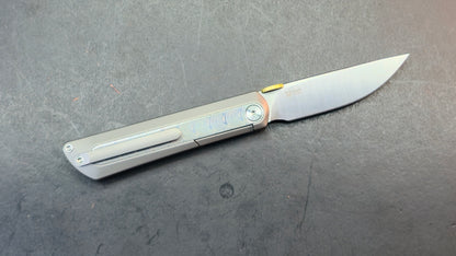 Kizer Quoll Folding Knife Titanium/Damascus Handle S45VN Blade