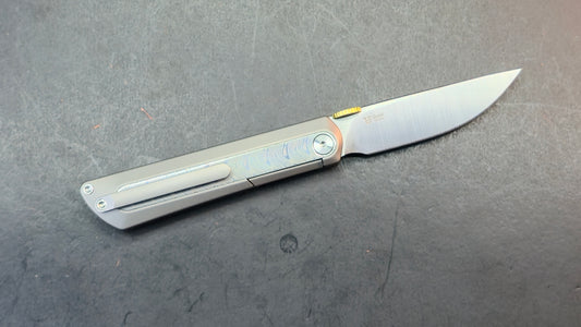 Kizer Quoll Folding Knife Titanium/Damascus Handle S45VN Blade