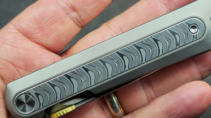 Kizer Quoll Folding Knife Titanium/Damascus Handle S45VN Blade