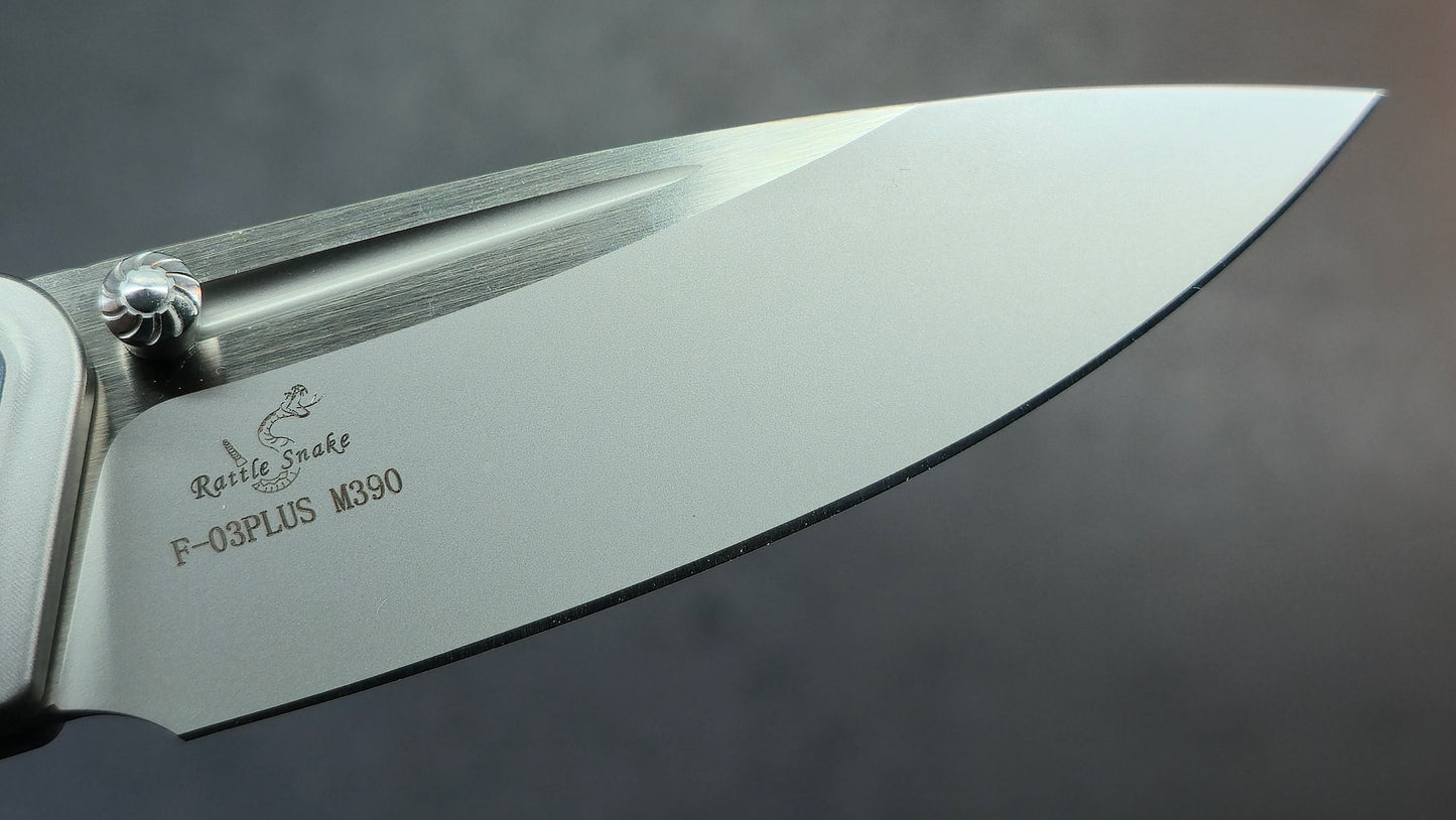 Forest Elf F-03Plus Rattle Snake Design Titanium M390