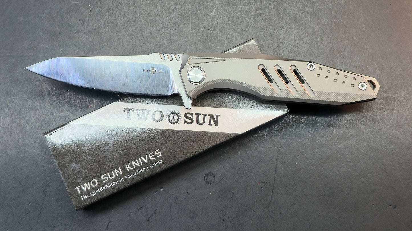 TWOSUN TS292 TITANIUM HANDLE 14C28N Blade