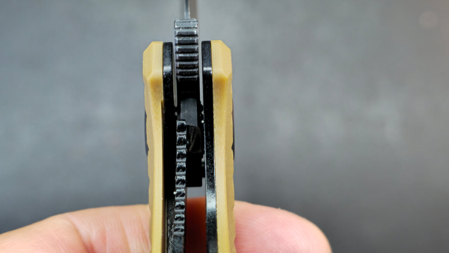 Kubey Timberwolf Folding Knife Tan G10 Handle 14C28N