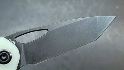 Kubey Dugu Liner Lock Folding Knife Jade G10 Handle 14C28N