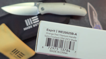 WEKNIFE Esprit Thumb Stud & Front Flipper Knife Titanium Handle (3.25" CPM 20CV Blade)