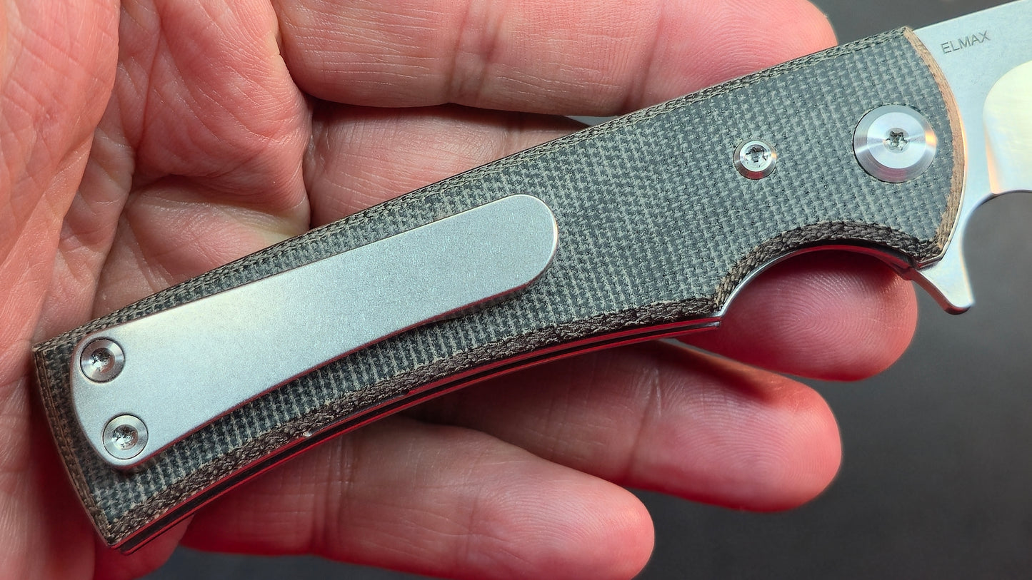 Chaves Blue Label Liberation Street Folding Knife Black Micarta Handle Elmax