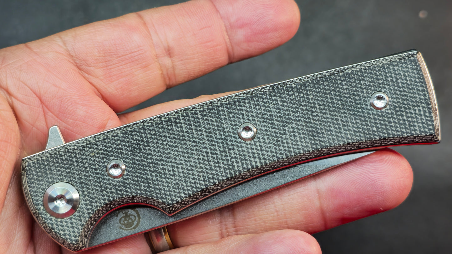 Chaves Blue Label Liberation Street Folding Knife Black Micarta Handle Elmax