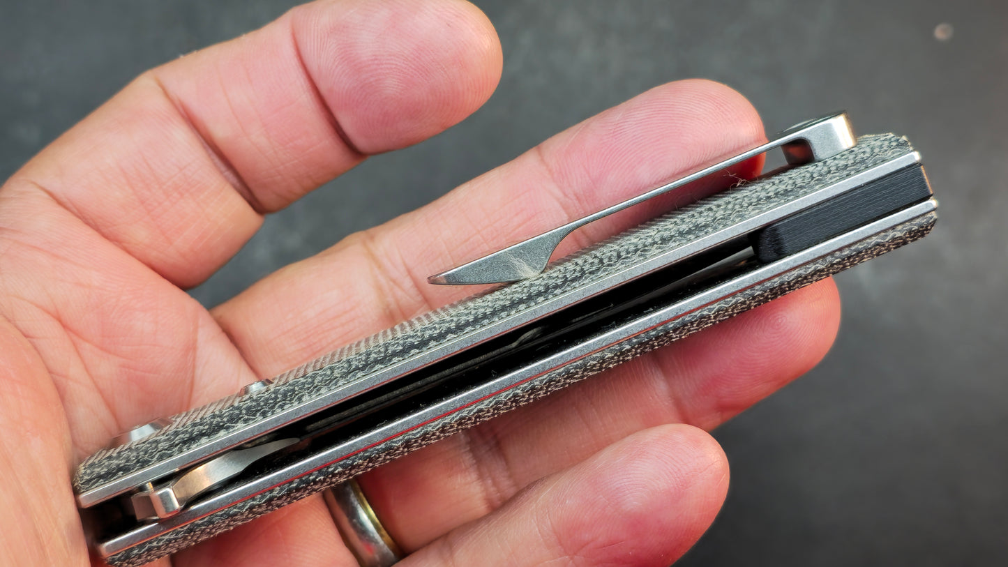 Chaves Blue Label Liberation Street Folding Knife Black Micarta Handle Elmax