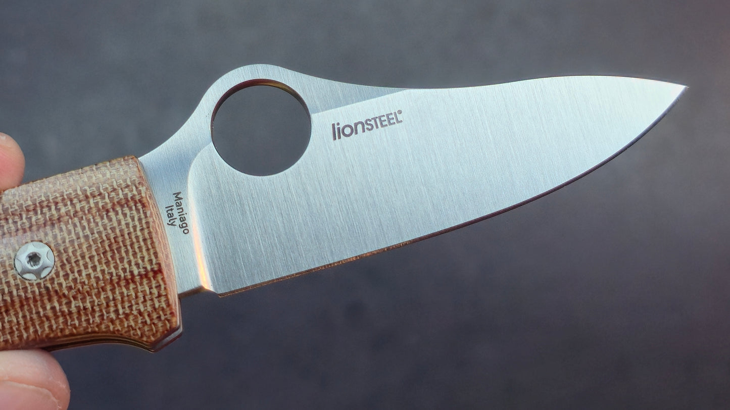 Spyderco Spyopera Folding Knife Brown Canvas Micarta Handle Plain M390