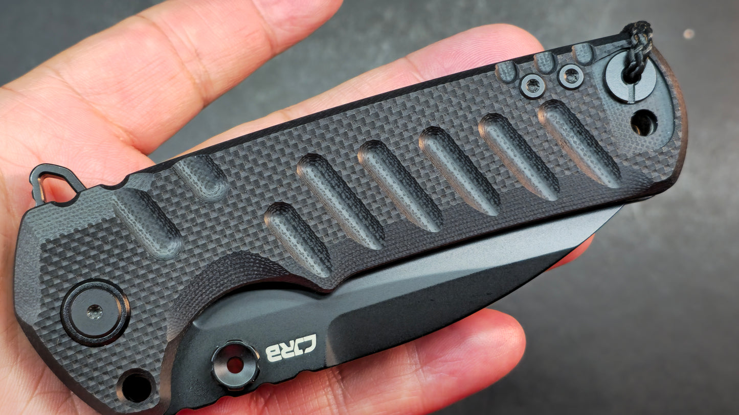 CJRB Tundra Folding Knife Black G10 Handle D2