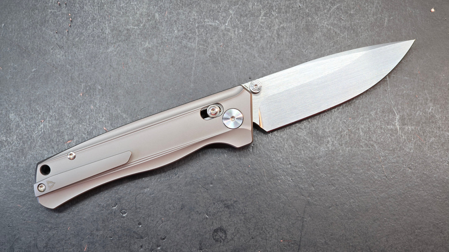 CMB Braveman Folding Knife Sandblast Titanium Handle S35VN