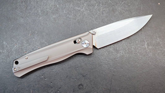 CMB Braveman Folding Knife Sandblast Titanium Handle S35VN