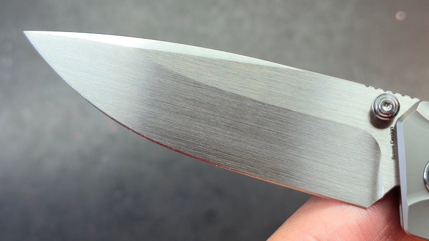 CMB Braveman Folding Knife Sandblast Titanium Handle S35VN