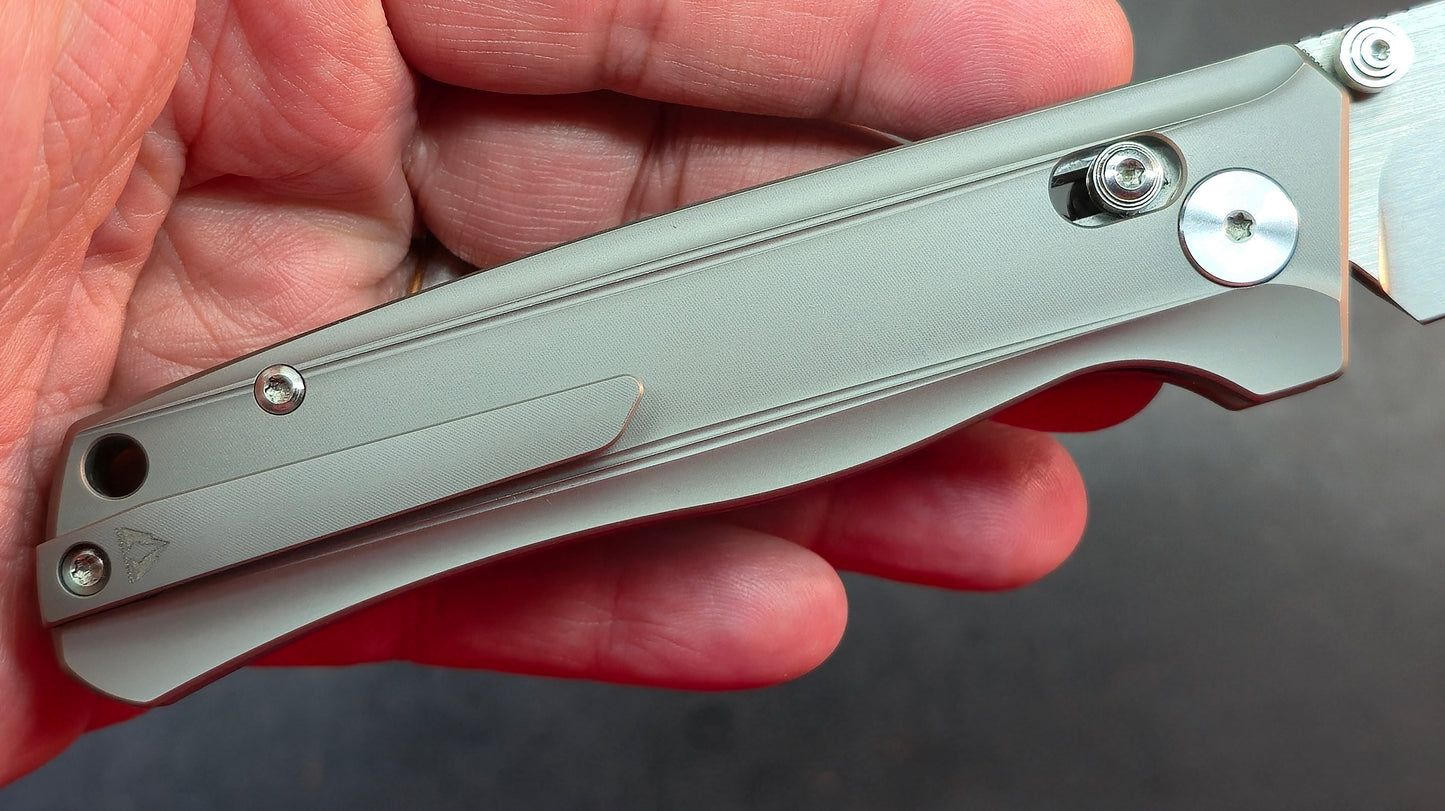 CMB Braveman Folding Knife Sandblast Titanium Handle S35VN