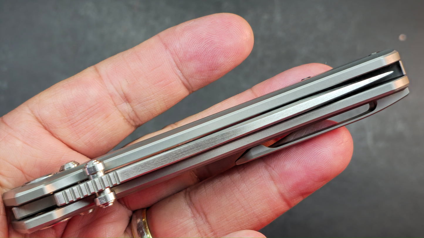 CMB Braveman Folding Knife Sandblast Titanium Handle S35VN