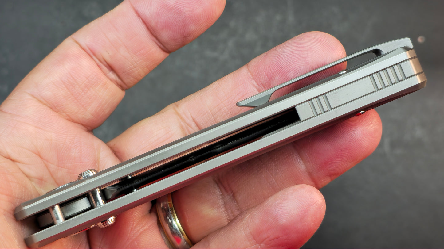 CMB Braveman Folding Knife Sandblast Titanium Handle S35VN