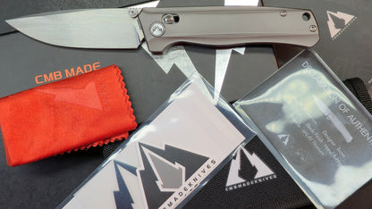 CMB Braveman Folding Knife Sandblast Titanium Handle S35VN