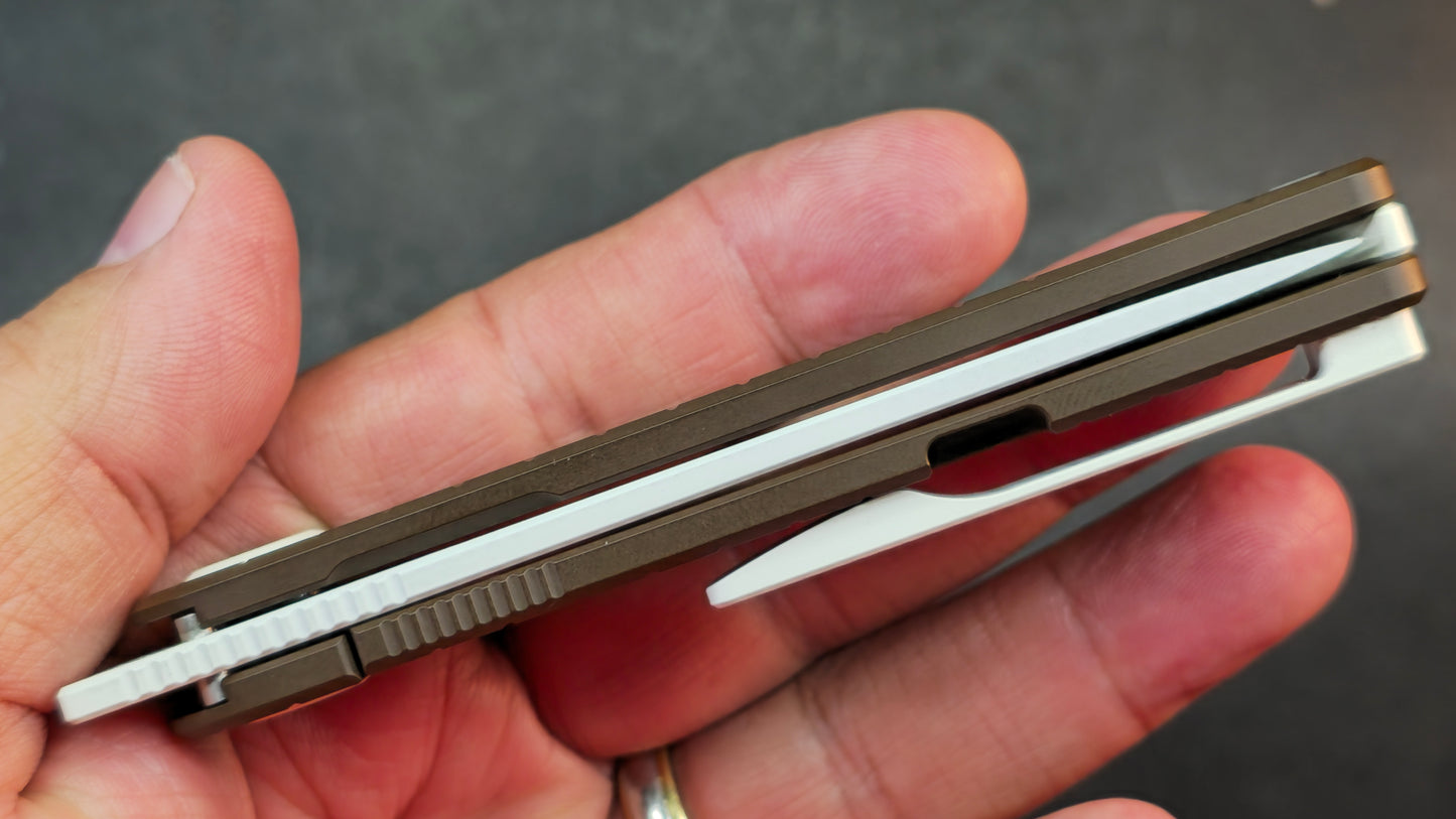 Maxace Nebula Folding Knife Titanium/Cerakote Handle Magnacut