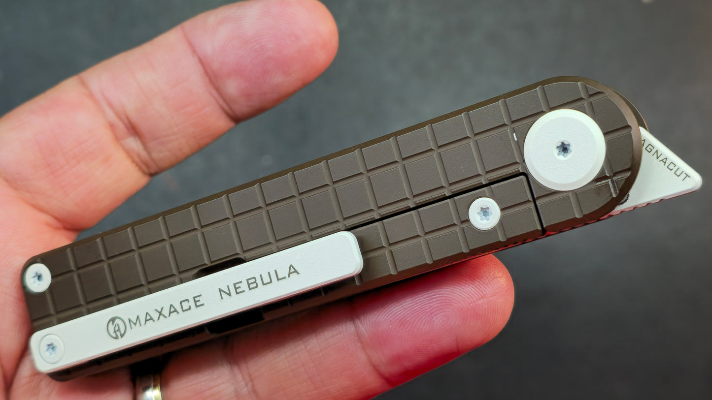 Maxace Nebula Folding Knife Titanium/Cerakote Handle Magnacut