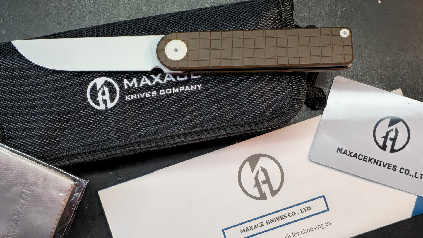 Maxace Nebula Folding Knife Titanium/Cerakote Handle Magnacut