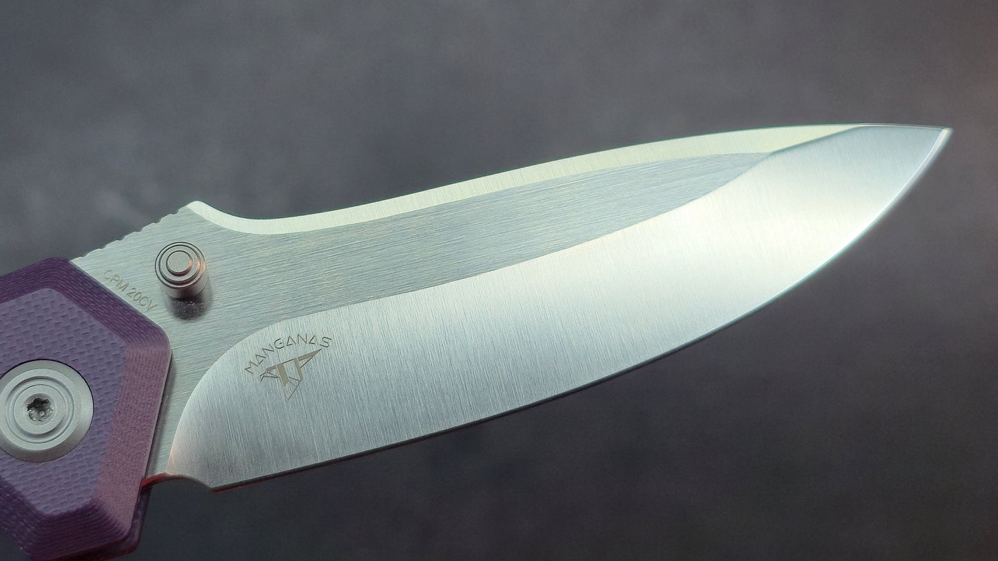 Kubey Ruckus KB314T Purple G10 Handle 2.8" Bead Blasted CPM 20CV