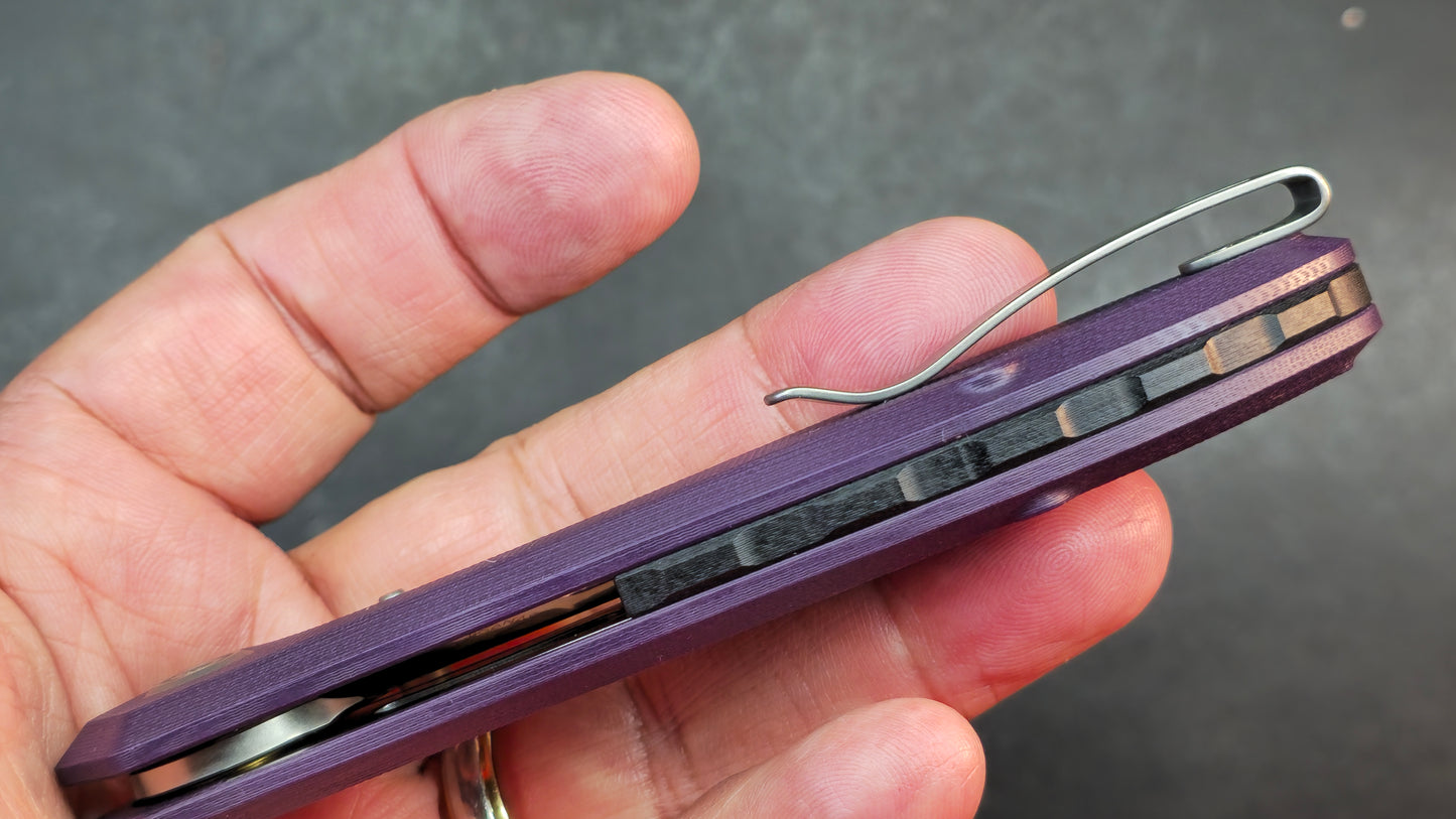 Kubey Ruckus KB314T Purple G10 Handle 2.8" Bead Blasted CPM 20CV