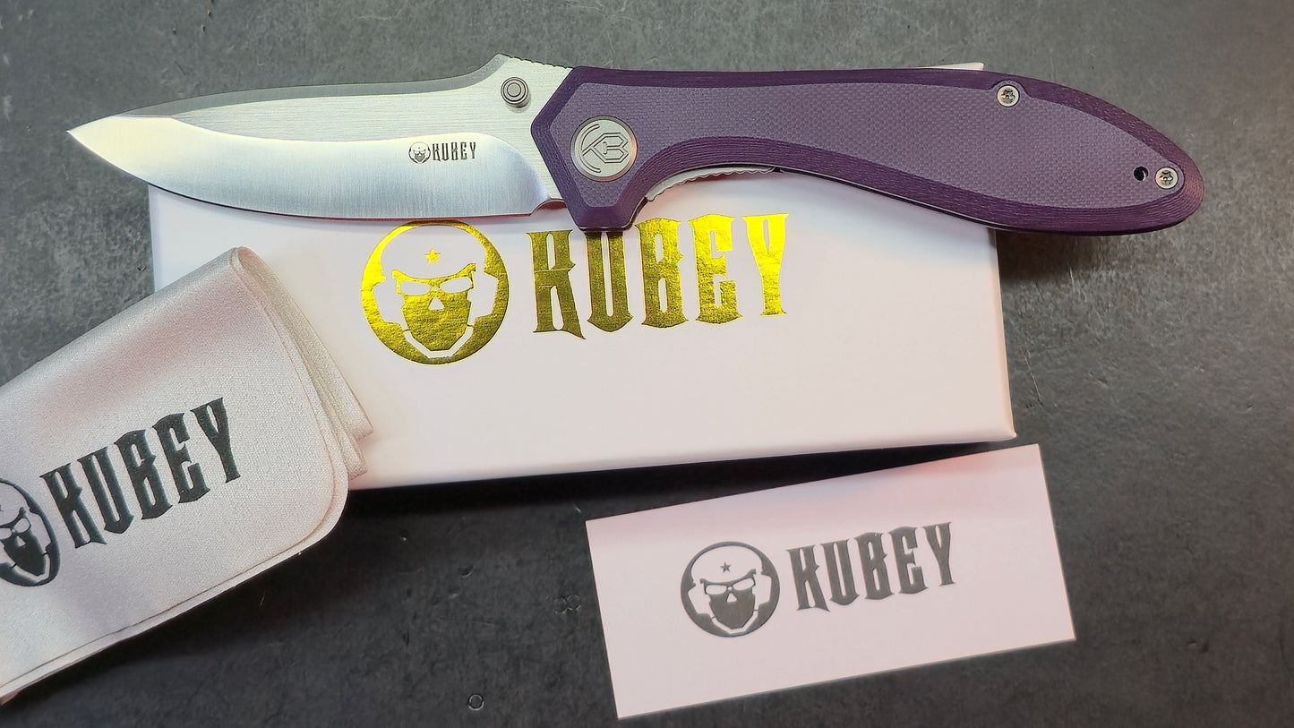 Kubey Ruckus KB314T Purple G10 Handle 2.8" Bead Blasted CPM 20CV