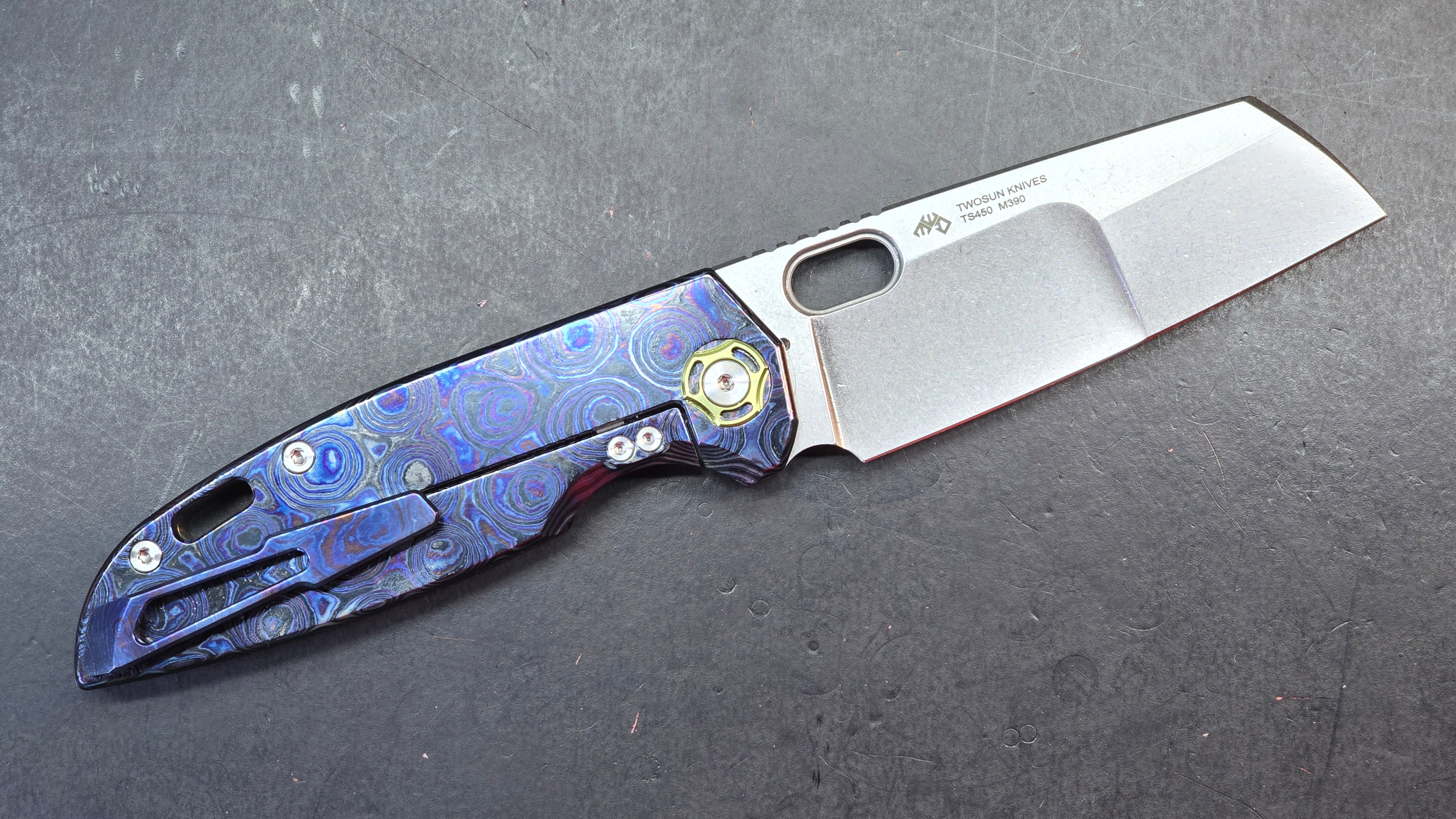 Twosun TS450 Titanium/Zircuti Zirconium Handle M390 – TEK