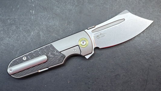 TwoSun TS584 Titanium/Carbon Fiber Handle 14C28N Plain Edge