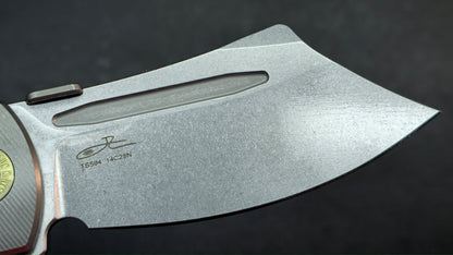 TwoSun TS584 Titanium/Carbon Fiber Handle 14C28N Plain Edge