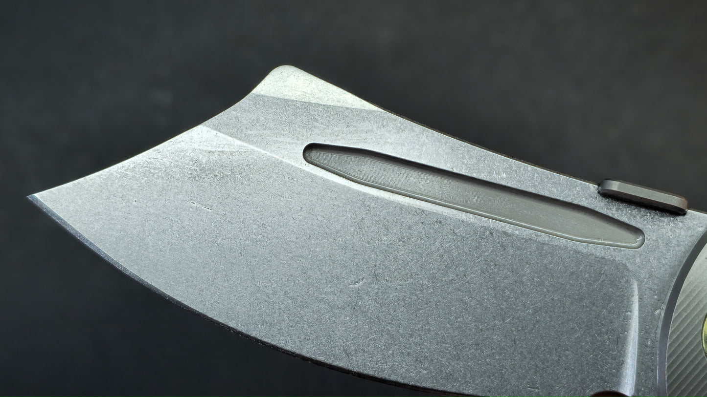 TwoSun TS584 Titanium/Carbon Fiber Handle 14C28N Plain Edge