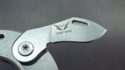 TwoSun TS487 Stonewash/Black Titanium Mini Tool/Bottle Opener M390 (DISCOUNT IN CART)