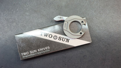 TwoSun TS487 Stonewash/Black Titanium Mini Tool/Bottle Opener M390 (DISCOUNT IN CART)