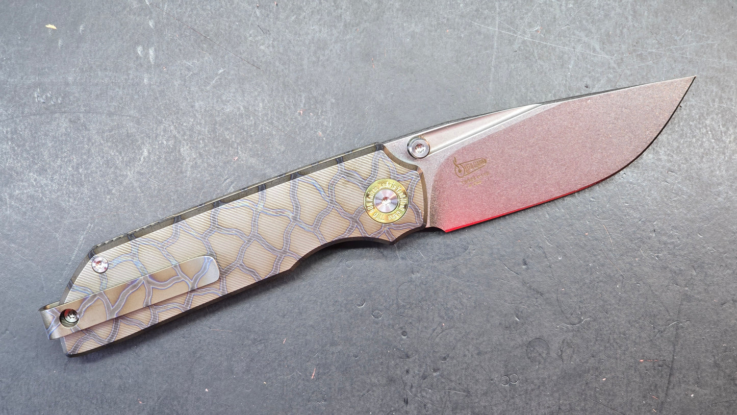 TwoSun TS588 Button Lock Fire/Gray Titanium Handle K110