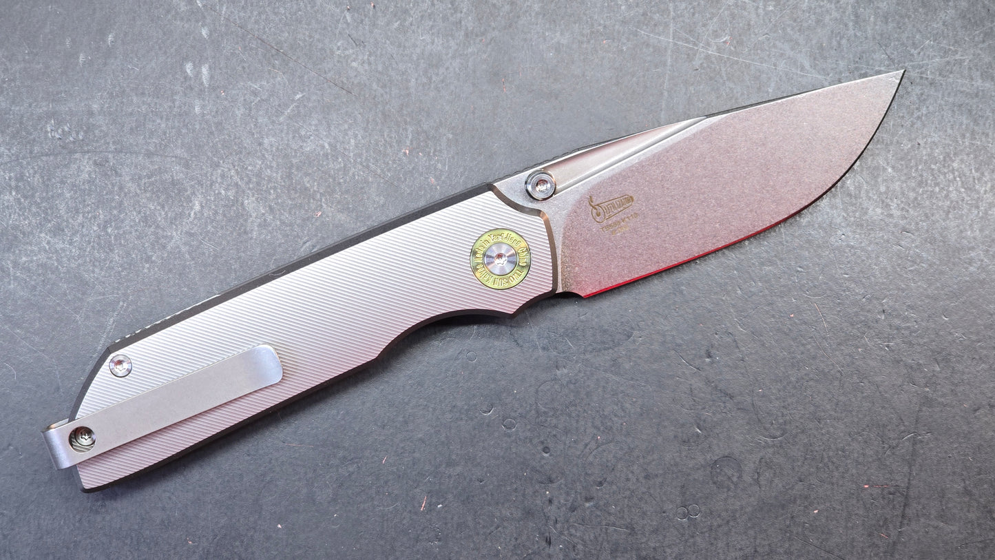 TwoSun TS588 Button Lock Fire/Gray Titanium Handle K110