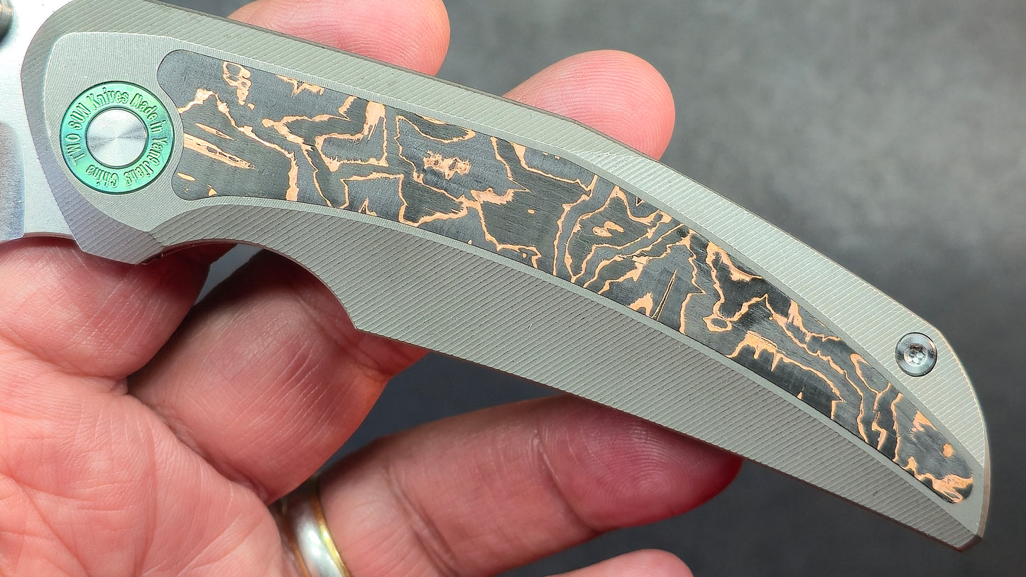 TwoSun TS499 Gray/Black Titanium/Carbon Fiber Handle YJ01-V1