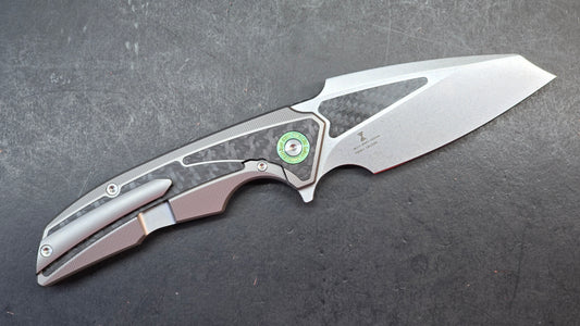 TwoSun TS591 Titanium/Carbon Fiber Handle 14C28N Plain Edge