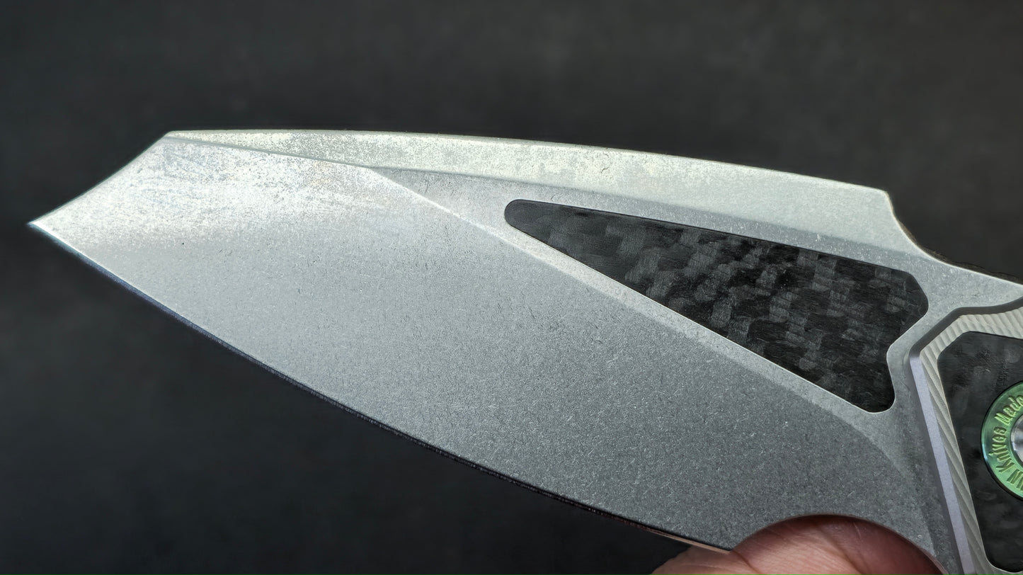 TwoSun TS591 Titanium/Carbon Fiber Handle 14C28N Plain Edge