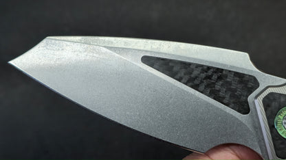 TwoSun TS591 Titanium/Carbon Fiber Handle 14C28N Plain Edge