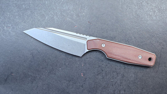 TwoSun TS616 Fixed Blade Knife Brown Micarta Handle D2