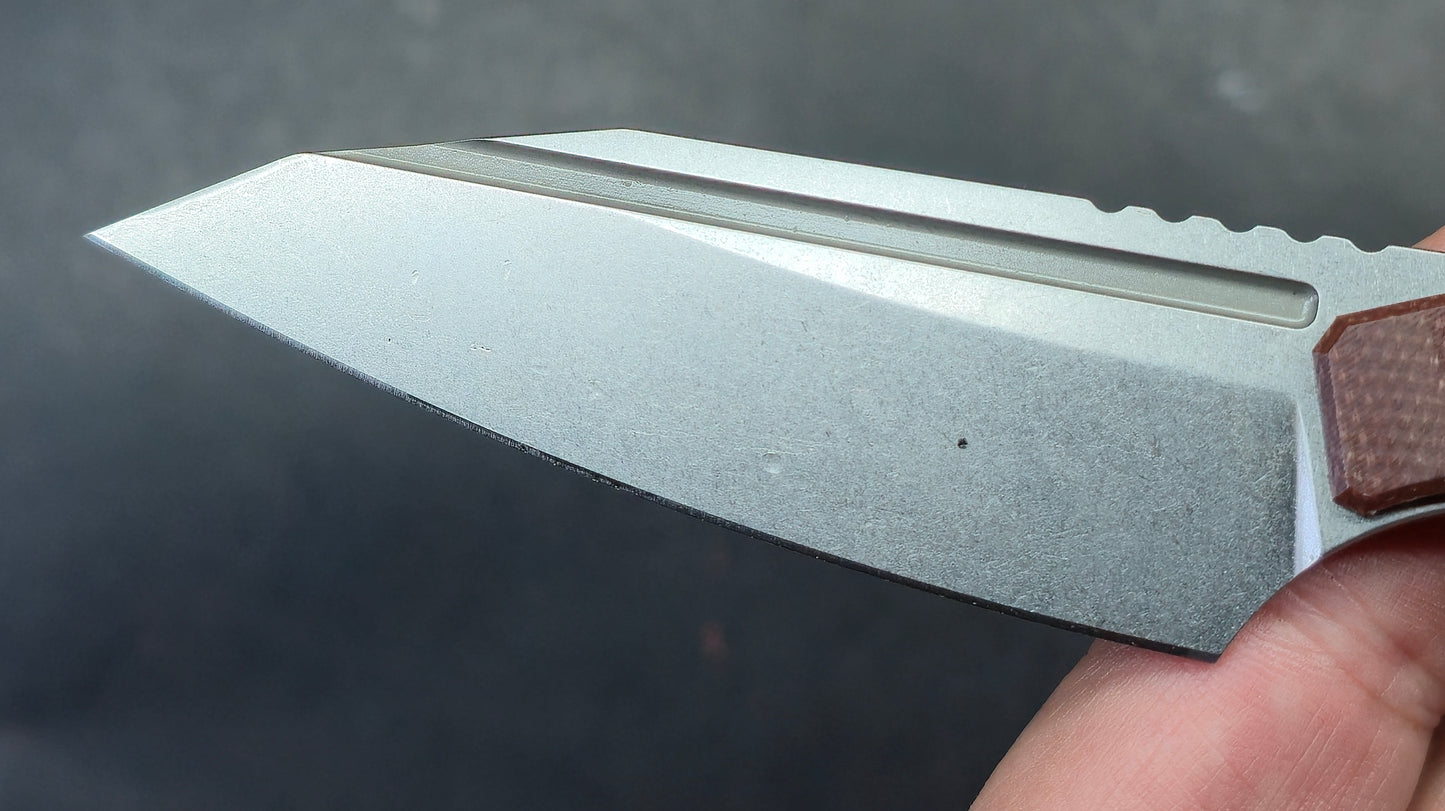 TwoSun TS616 Fixed Blade Knife Brown Micarta Handle D2