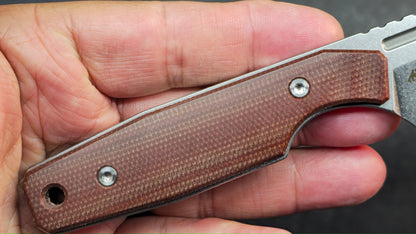 TwoSun TS616 Fixed Blade Knife Brown Micarta Handle D2