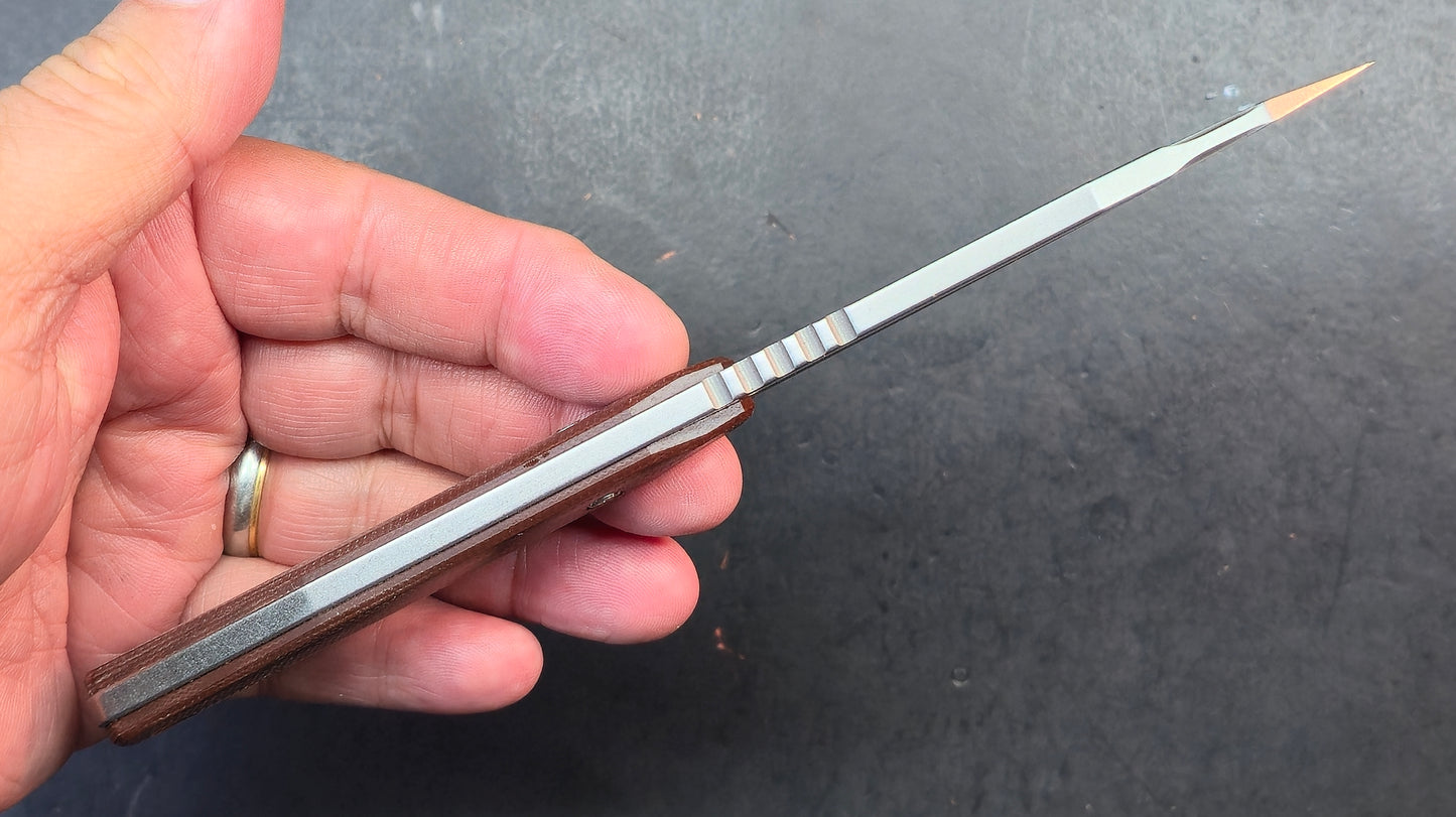 TwoSun TS616 Fixed Blade Knife Brown Micarta Handle D2