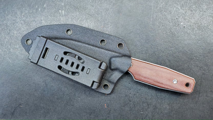 TwoSun TS616 Fixed Blade Knife Brown Micarta Handle D2