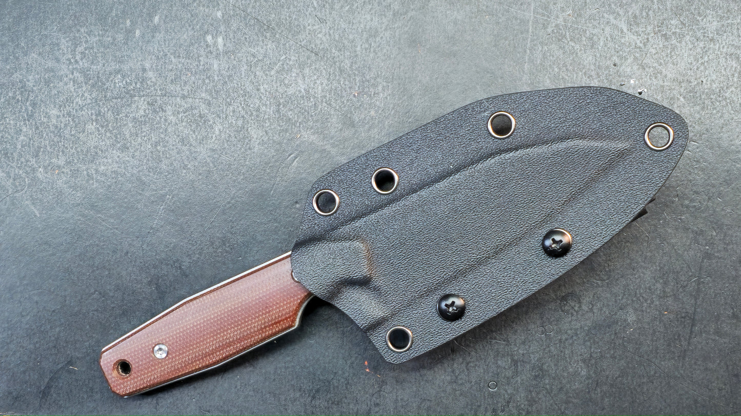 TwoSun TS616 Fixed Blade Knife Brown Micarta Handle D2