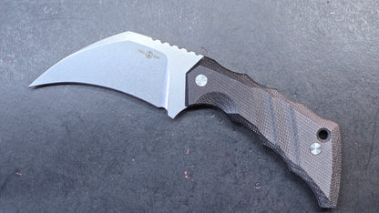 TwoSun TS618 Fixed Blade Knife Black Micarta Handle D2