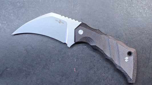 TwoSun TS618 Fixed Blade Knife Black Micarta Handle D2