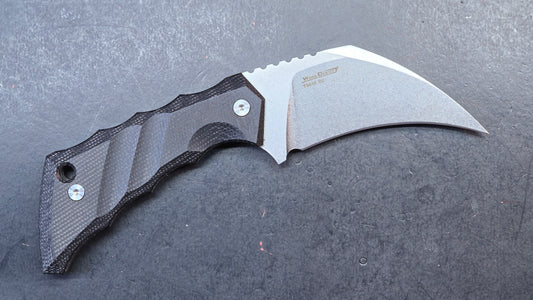 TwoSun TS618 Fixed Blade Knife Black Micarta Handle D2