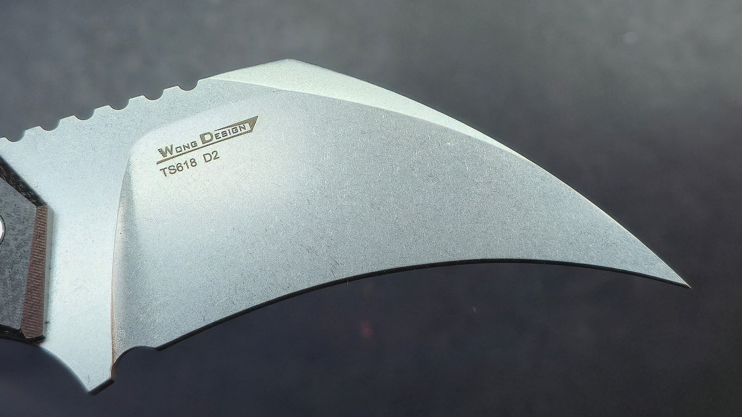 TwoSun TS618 Fixed Blade Knife Black Micarta Handle D2