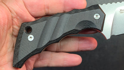 TwoSun TS618 Fixed Blade Knife Black Micarta Handle D2